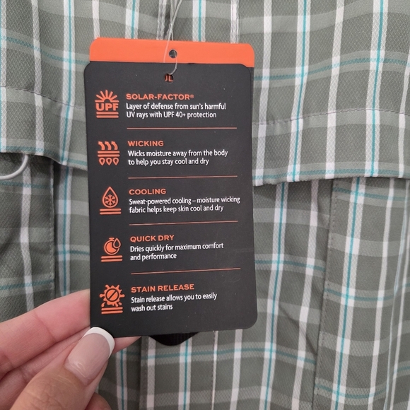 Habit Men Gray Plaid Harbor Bay Long Sleeve River Shirt Size 2XL - Picture 8 of 13